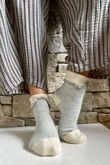 Laundry B Terry & Wool Luxury Socks Pinstripe Grey 